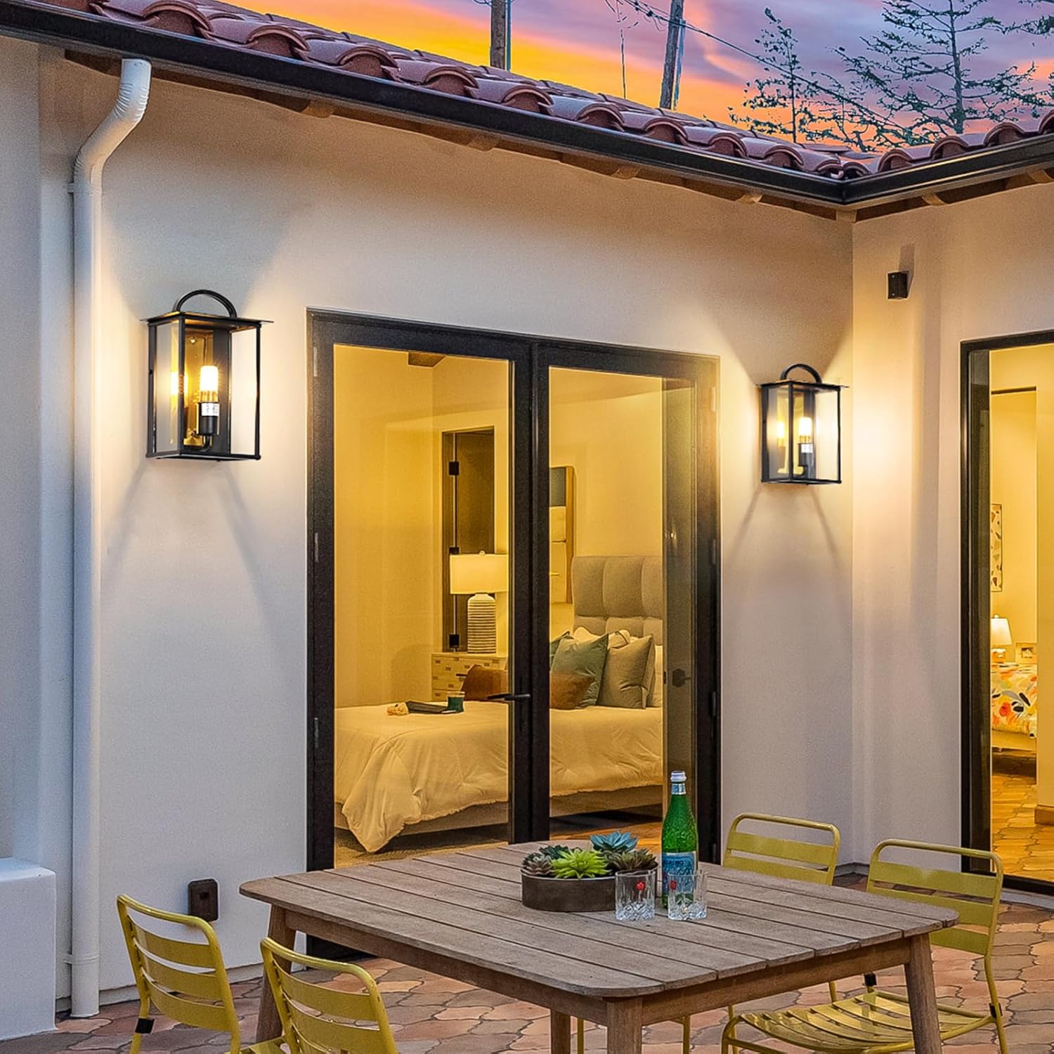 Black Square Exterior Waterproof Outdoor Wall Mount Lighting