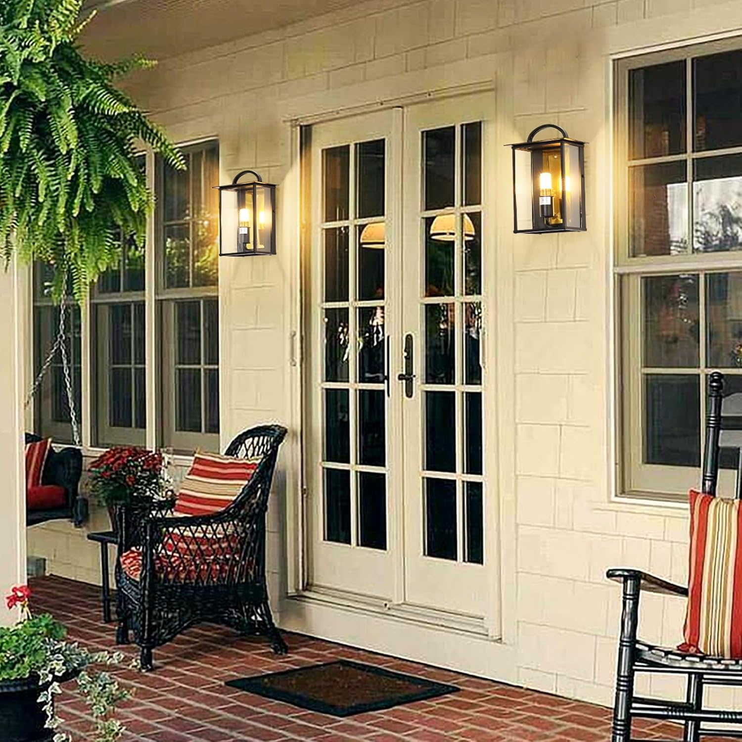 Black Square Exterior Waterproof Outdoor Wall Mount Lighting