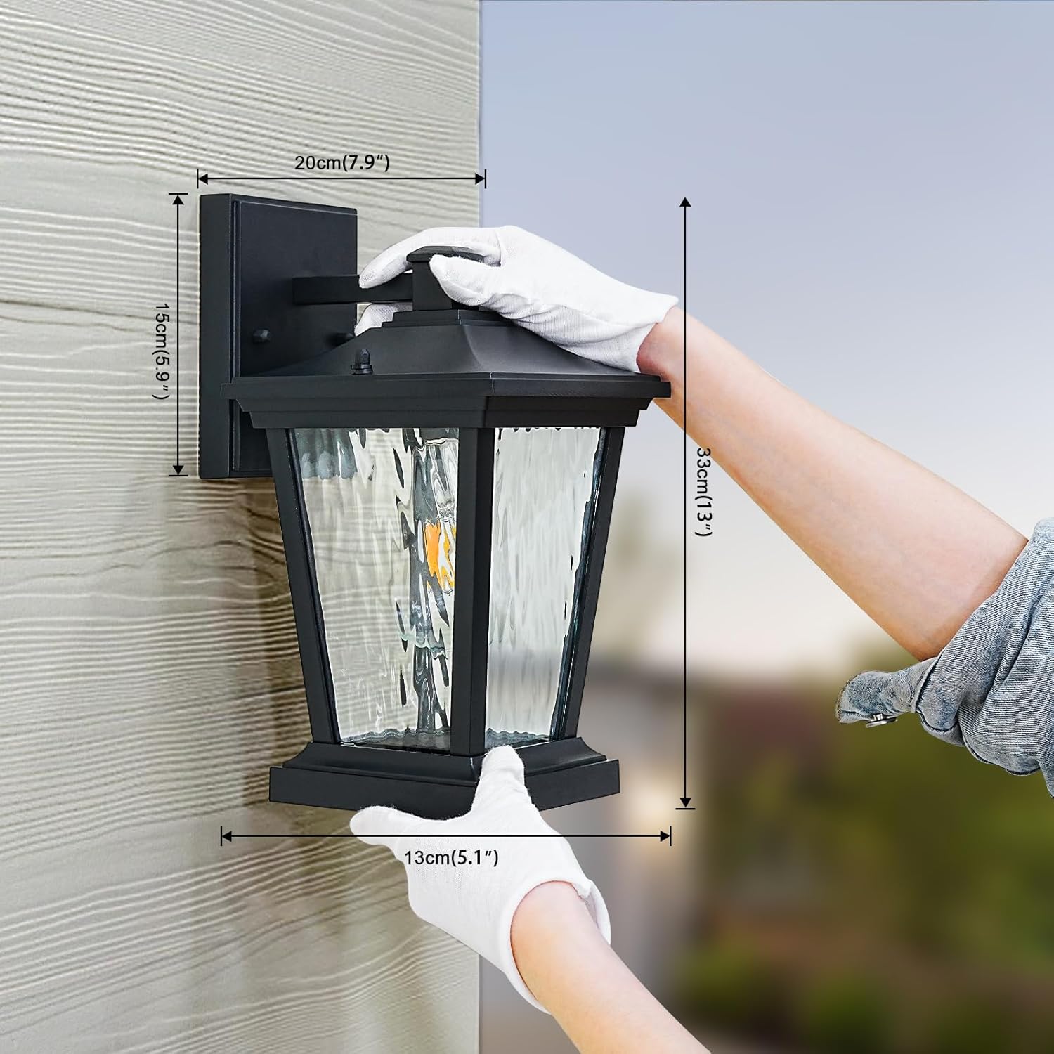 Outdor Black Vintage Wall Sconce, Anti-Rust Exterior Light Fixtures