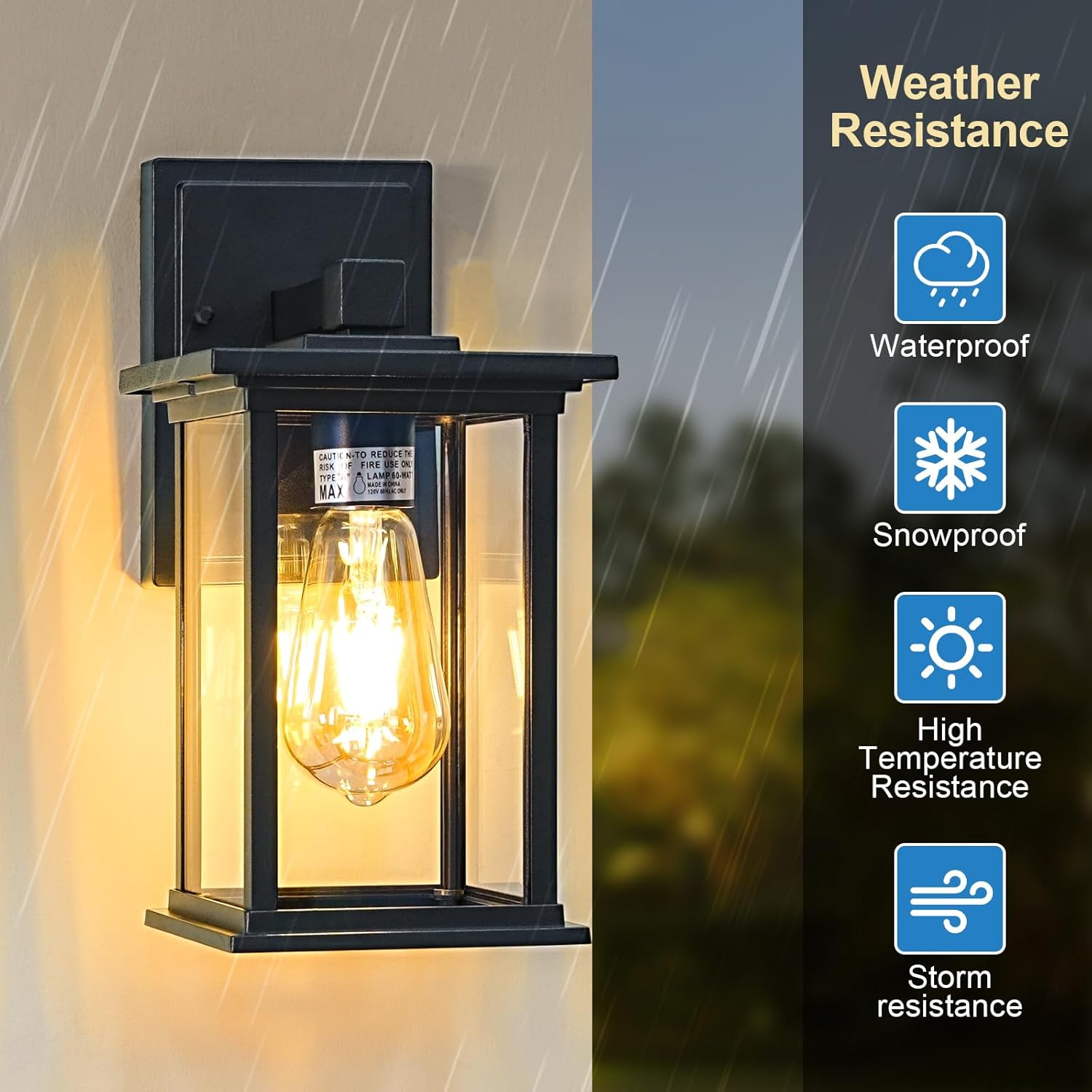 12" Outdoor Wall Sconce Waterproof Exterior Lantern
