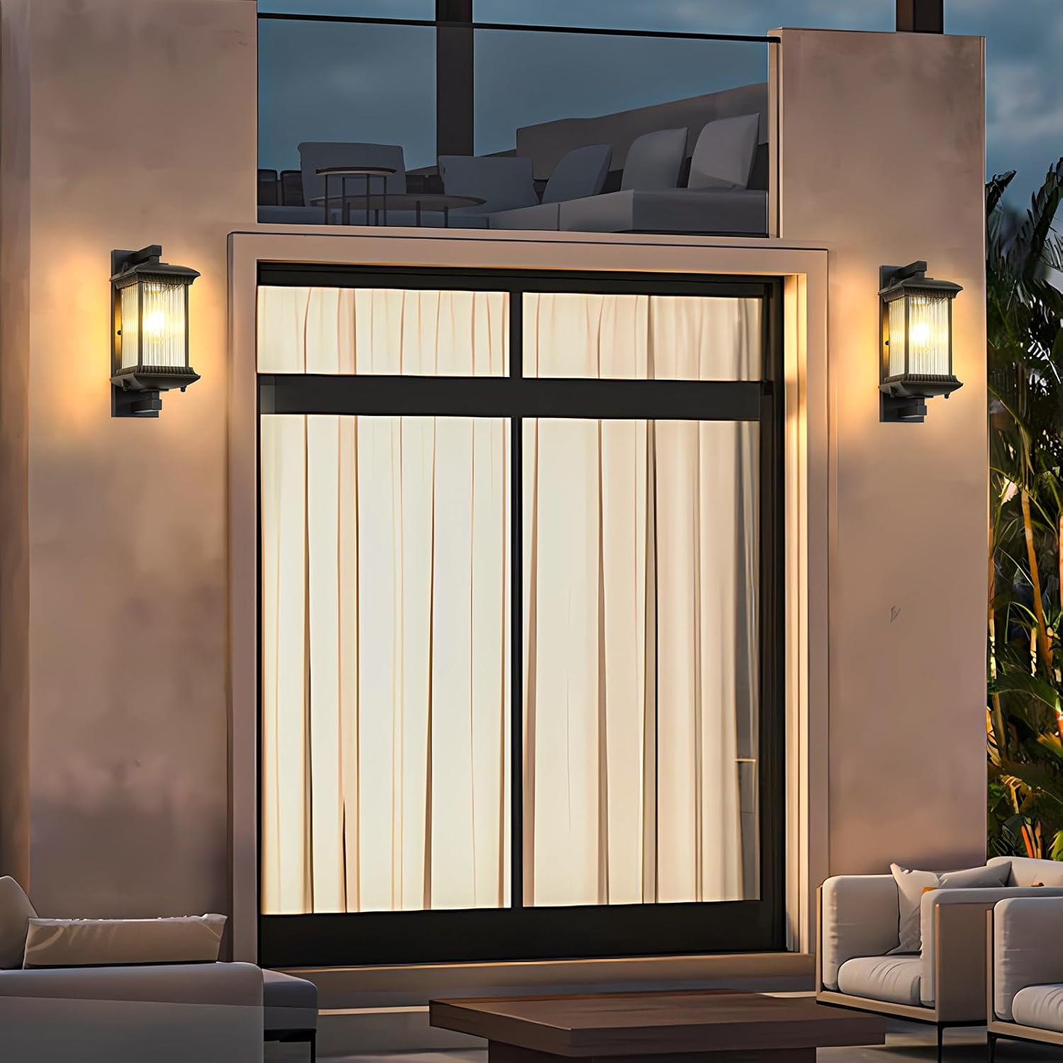 Sand Black Square Waterproof Outside Light Fixtures Wall Mount