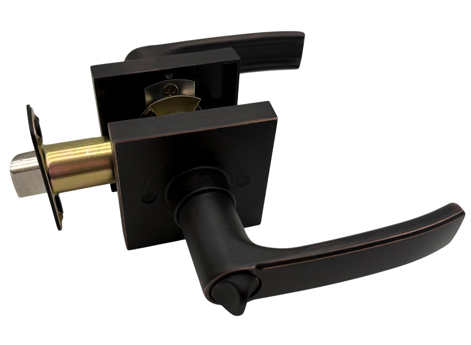 Dark Oil Rubbed Bronze Square Privacy Door Handle- Style: 8048DBR