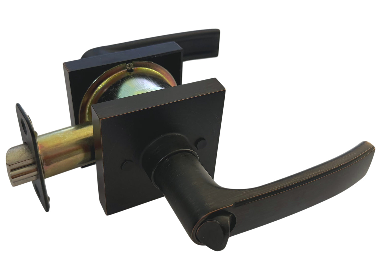 Dark Oil Rubbed Bronze Square Entry Door Handle- Style: 8048DBR
