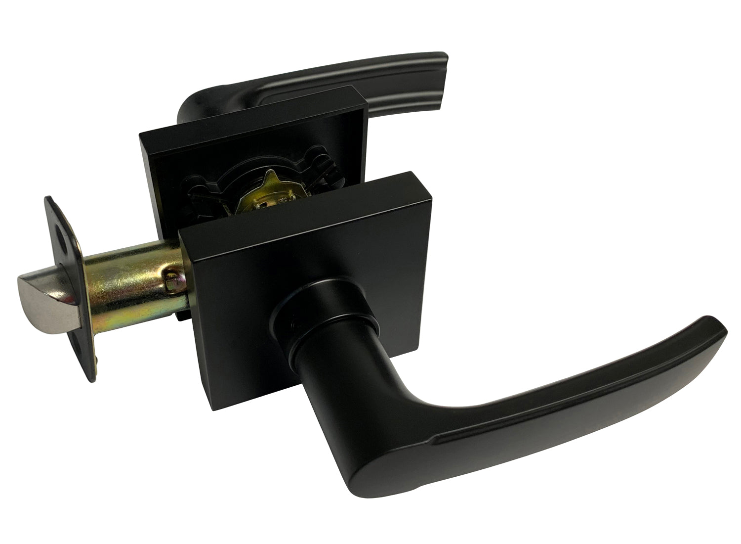 10 Pack- Contractor Pack 8048NBL Black Finish Square Passage Levers (Hall/Closet)