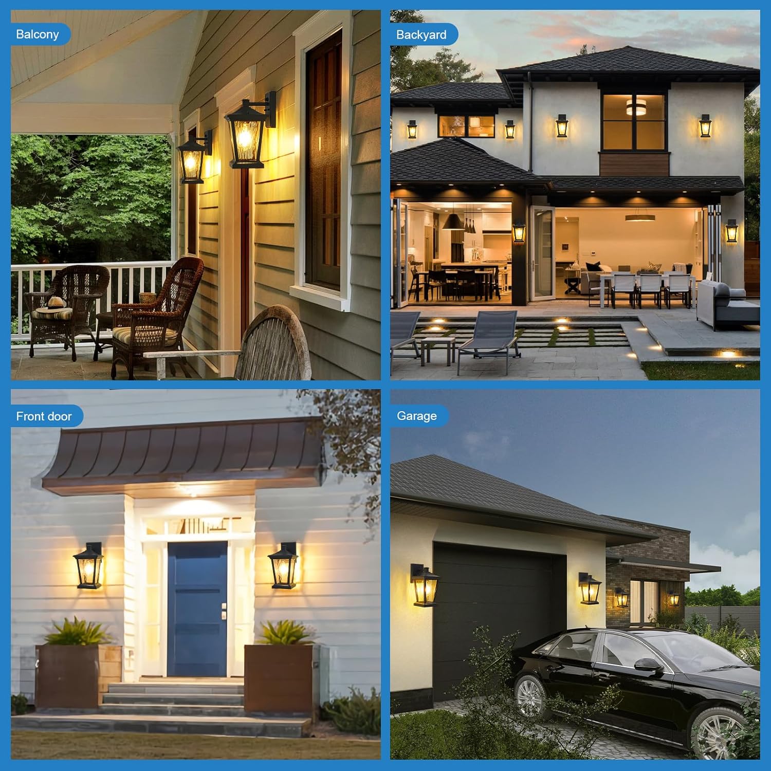 Outdor Black Vintage Wall Sconce, Anti-Rust Exterior Light Fixtures