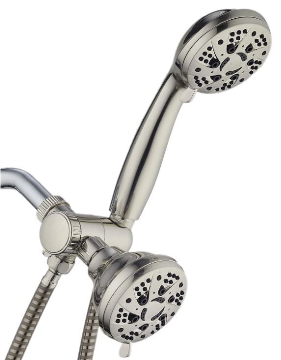 AquaDance Brushed Nickel High Pressure Handheld Shower Head Combo