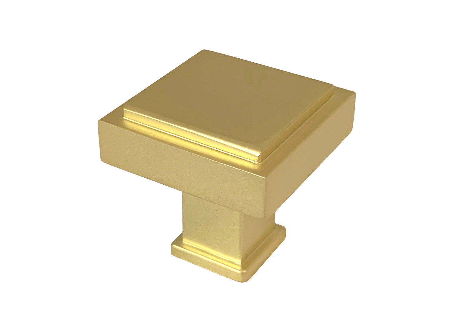 Brushed Brass 1 1/8″ Square Knob Cabinet Knob 1023 30mm