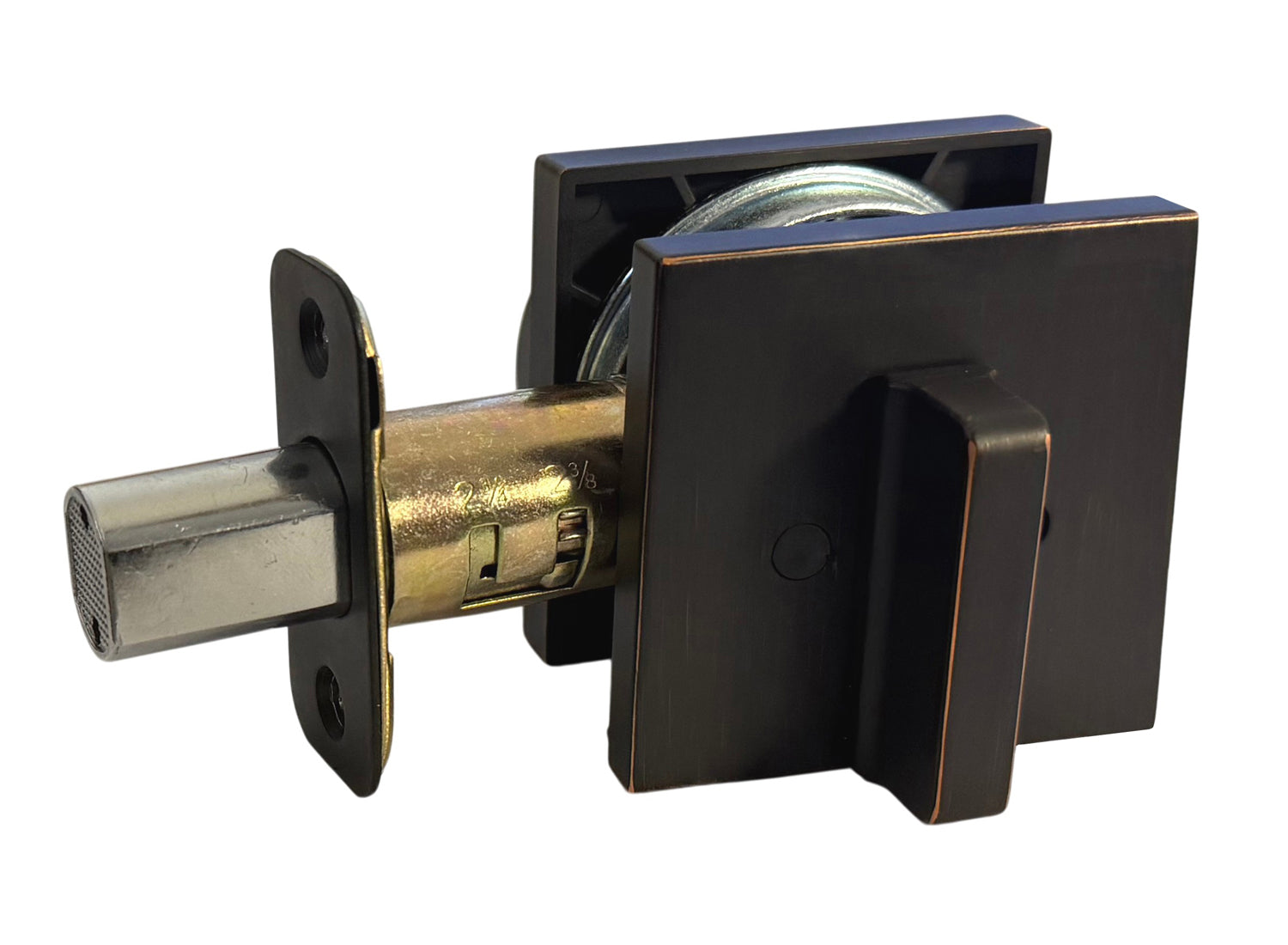 Dark Oil Rubbed Bronze Square Plate Single Deadbolt-8048