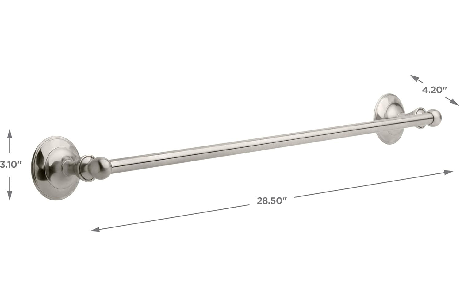 Delta PRI63-BN Pirouette 3 Pieces Bath Hardware Satin Nickel with 24" Towel Bar