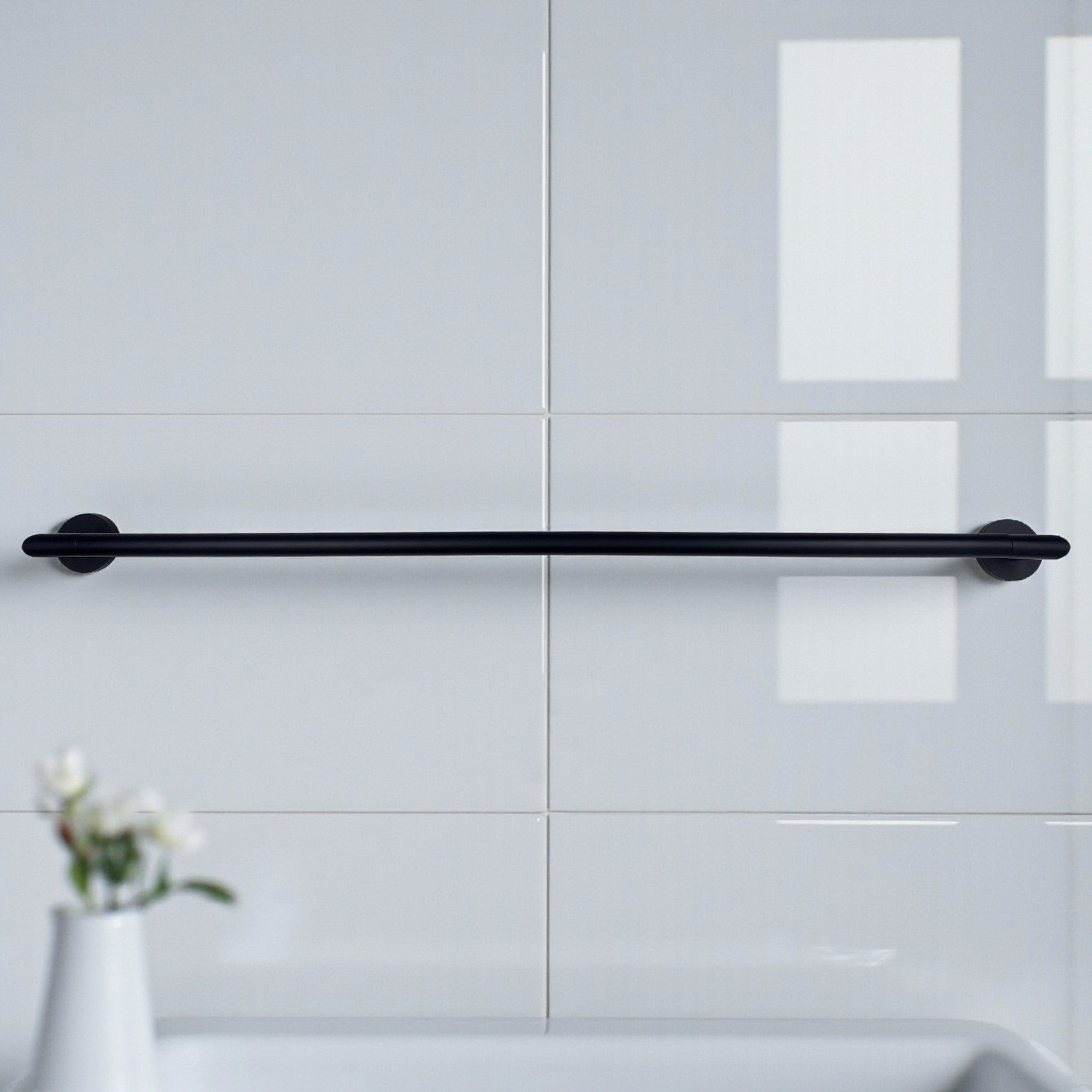 Swirl 24" Minimalist Black Towel Bar