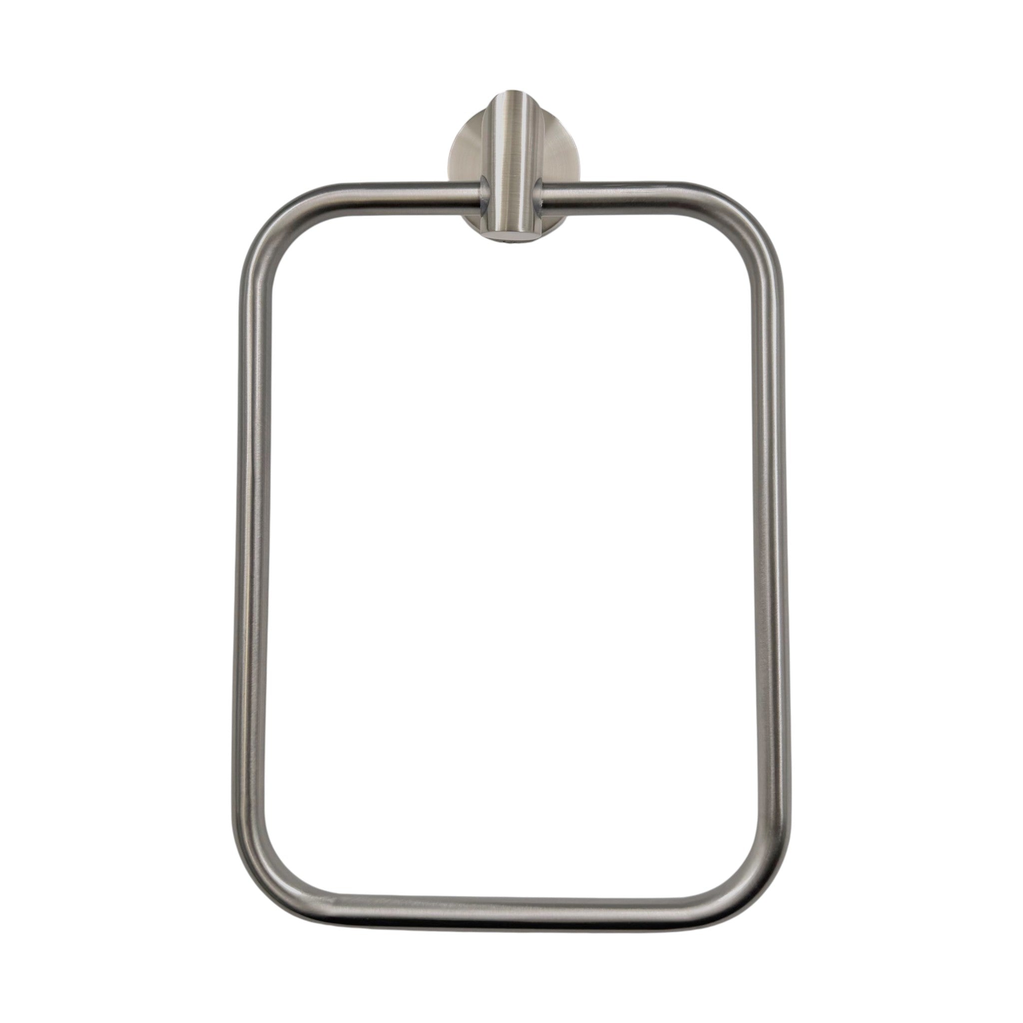 Swirl Minimalist Satin Nickel Towel Ring