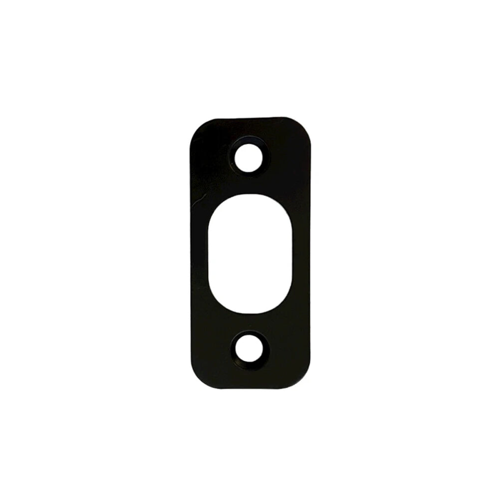 Black Round Corner Deadbolt Strike Plate