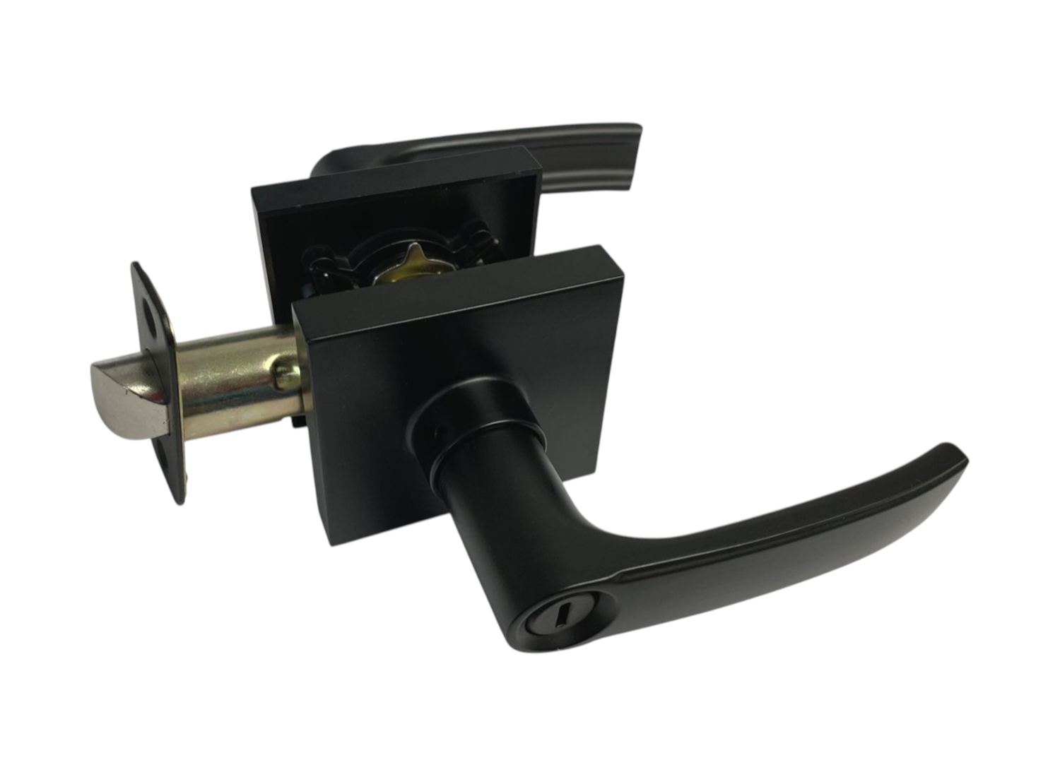 Black Finish Square Privacy Door Handle – Style: 8048NBL
