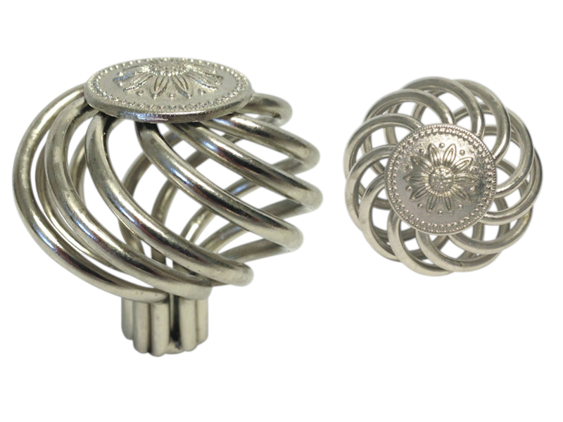 Satin Nickel Sunflower Birdcage Knob 40mm 1 5/8"