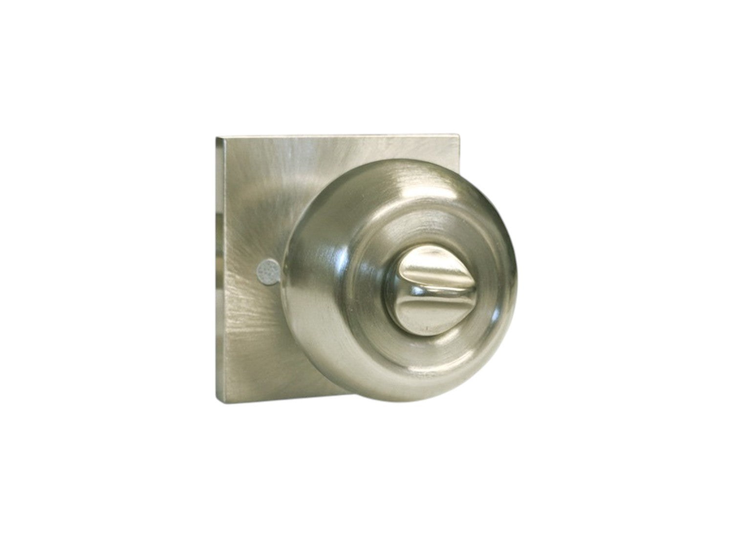 Satin Nickel Square Plate Entrance Round Knobs - Style: 5765-6085-DC
