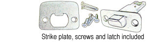 Door handle strike plate, screws, and latch included