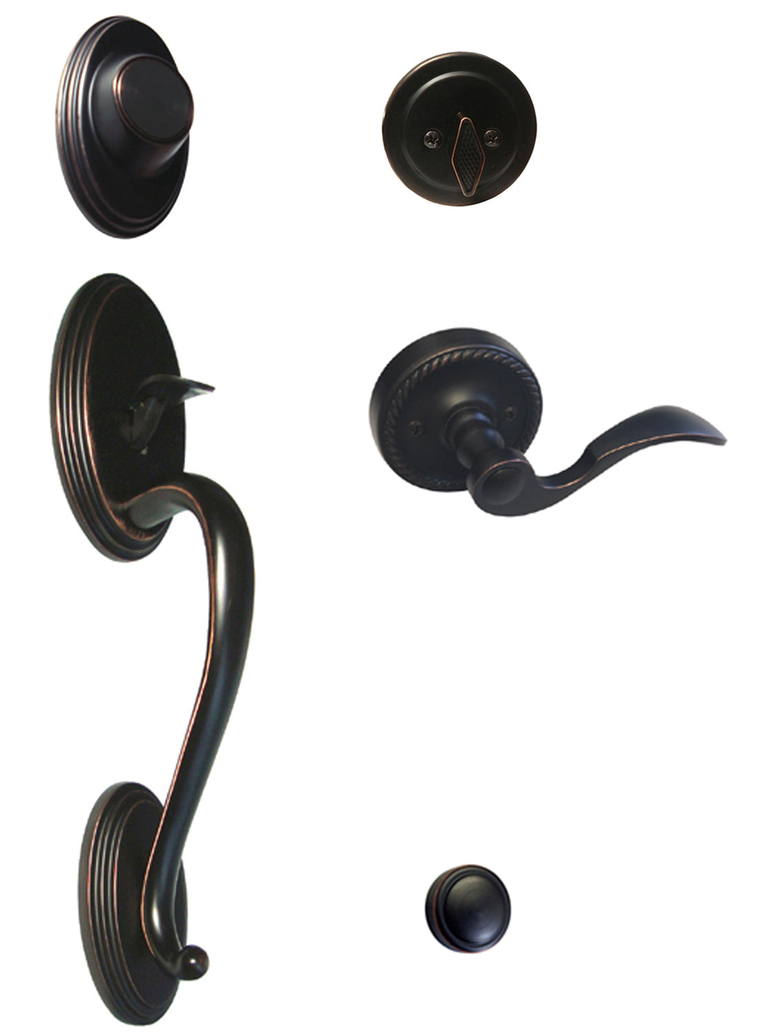 Dark Oil Rubbed Bronze Thick Front Door Handle Dummy Set with 6300 Lever – ***PLEASE SELECT LH or RH***