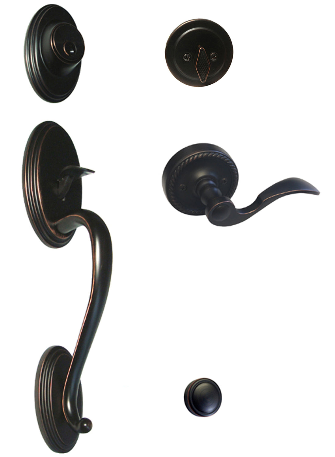 Dark Oil Rubbed Bronze Thick Door Front Door Handleset with 6300 Lever – ***PLEASE SELECT LH or RH***