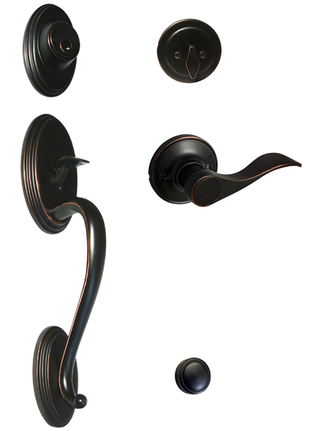 Dark Oil Rubbed Bronze Thick Door Front Door Handleset with 838 Lever – ***PLEASE SELECT LH or RH***