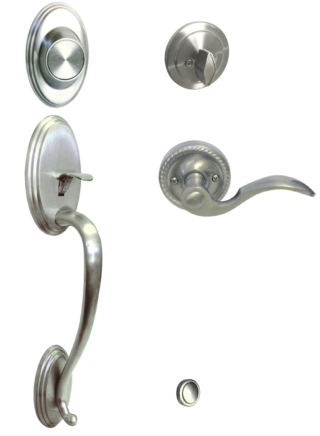 Satin Nickel Front Door Handle Dummy Set with 6300 Lever – ***PLEASE SELECT LH or RH***