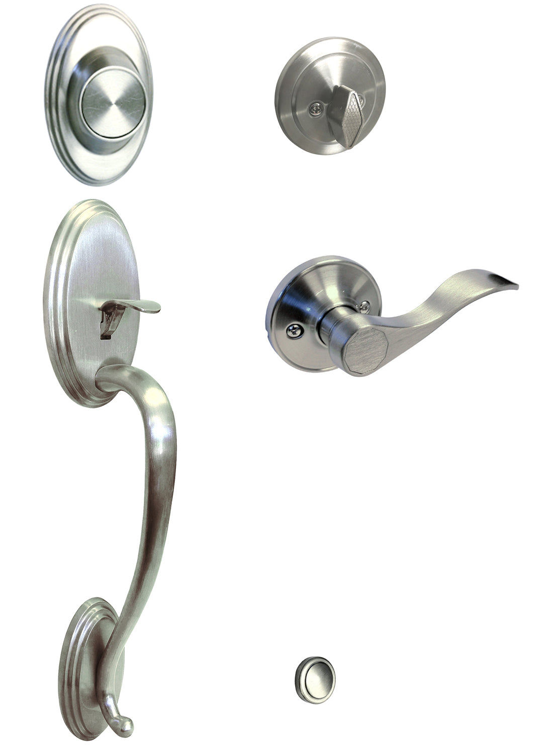 Satin Nickel Front Door Handle Dummy Set with 838 Lever – ***PLEASE SELECT LH or RH***