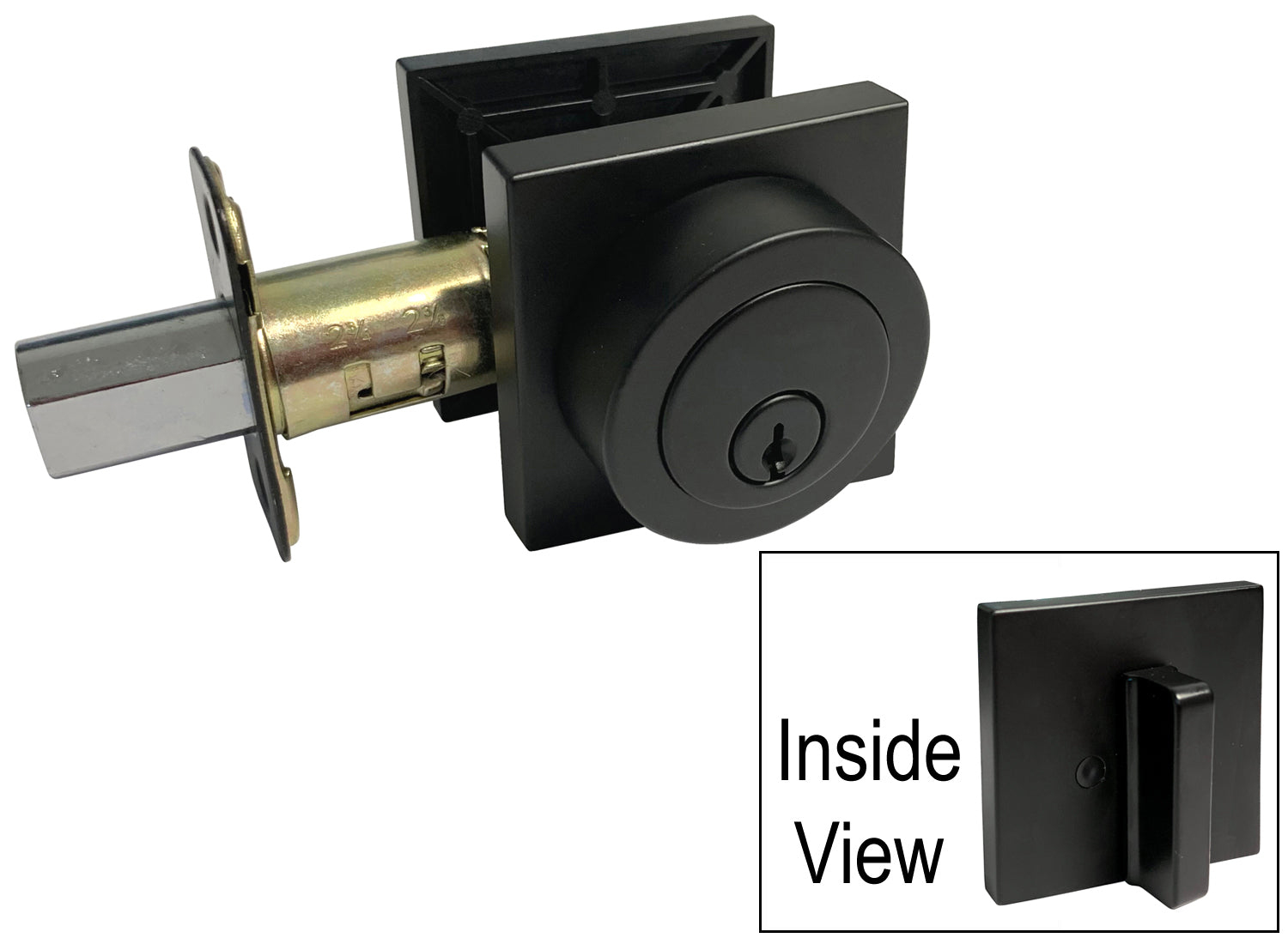 1 Pack-Contractor Pack 8048NBL Black Square Entry Lever/Deadbolt Combo Keyed Alike