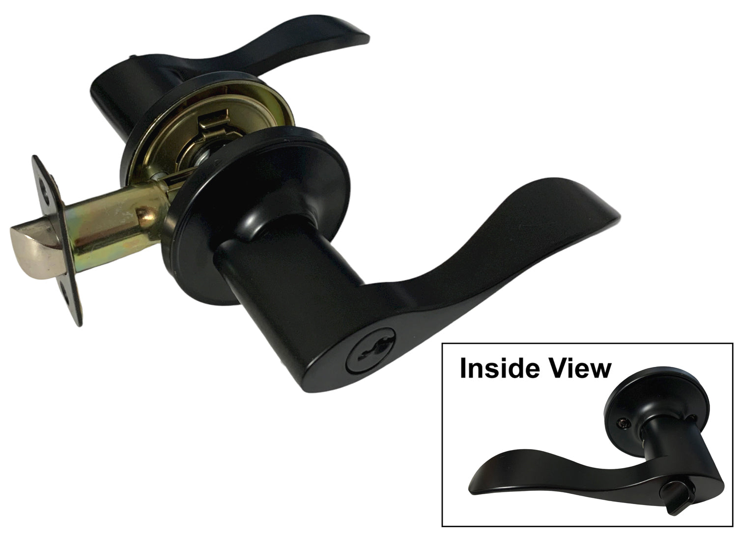 Matte Black Entry Door Handle - Style: 838NBL
