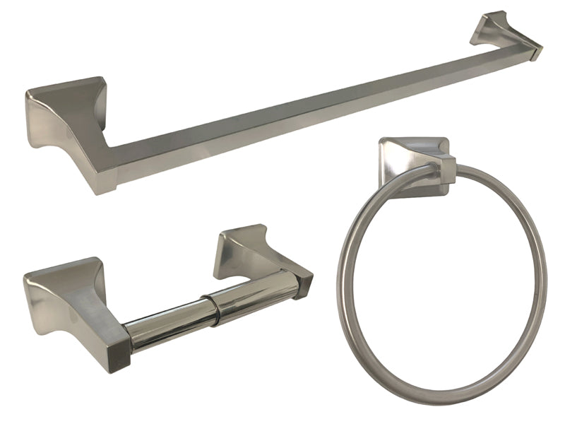 BA33 Series Satin Nickel 3 PC Combo with 24″ Towel Bar