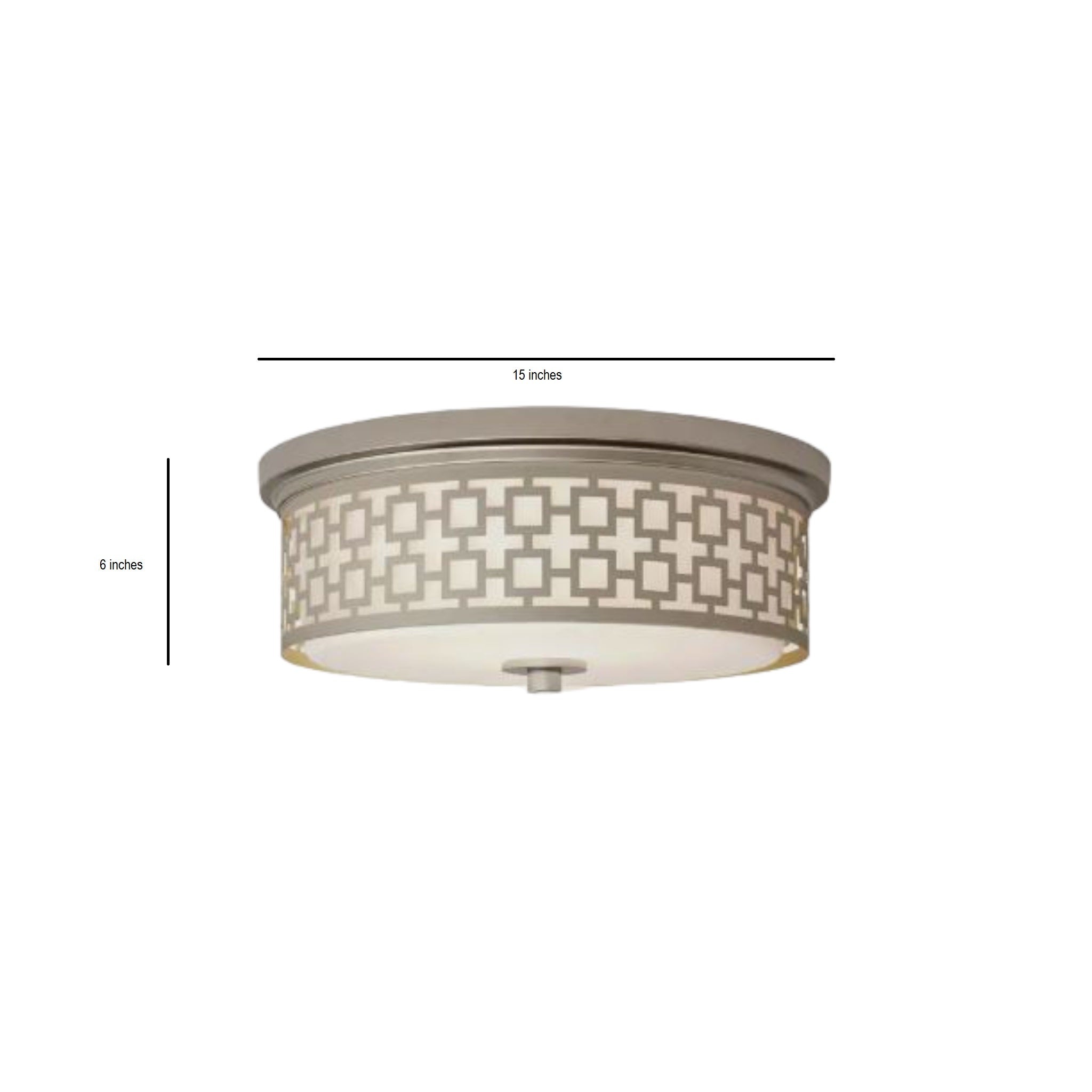 Decor Living Jerada 15" Brushed Nickel Flush Mount Lighting Fixture