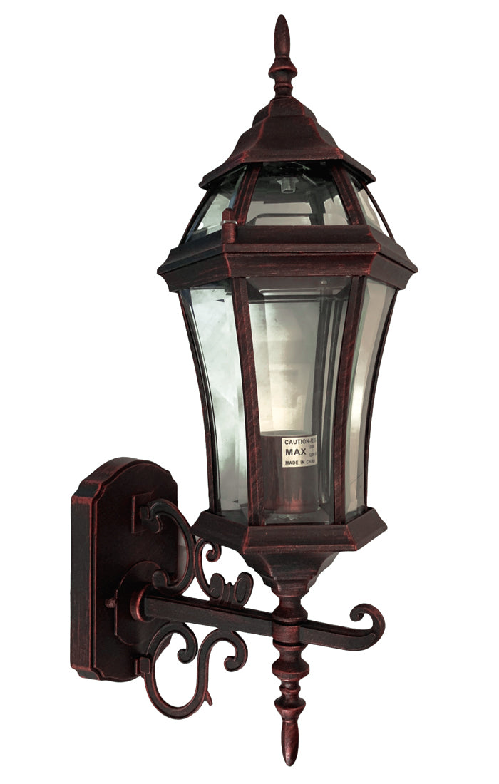 Black Red Wall Sconce Light Fixture 0T0017-WU-BK- Upward Facing