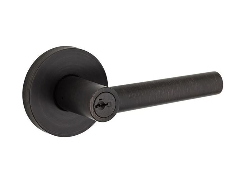 Kwikset Milan 156MIL RDT 11P SMT 6AL RCS Venetian Bronze Round Entry Door Lever With SmartKey Security