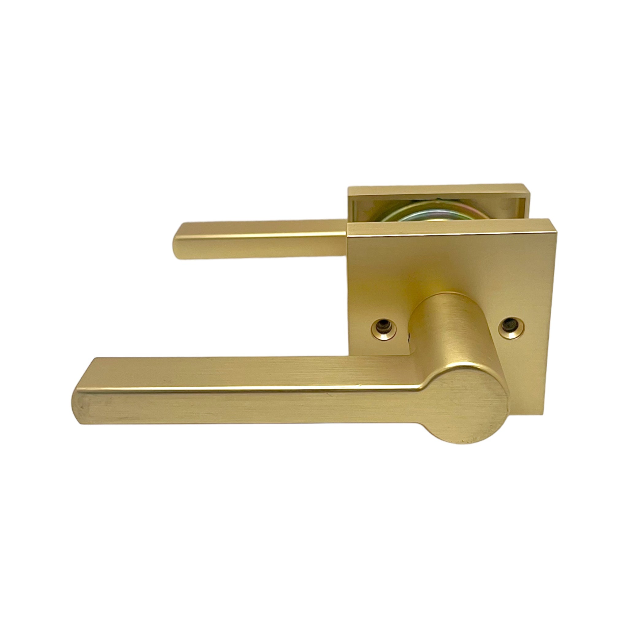 Clearance Satin Brass Modern Passage Door Handle- Style: 91672SBY