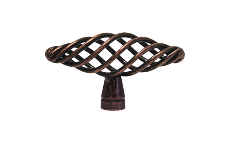 Antique Copper Machined Birdcage 2 3/8″ (60mm) Cabinet Knob 1338