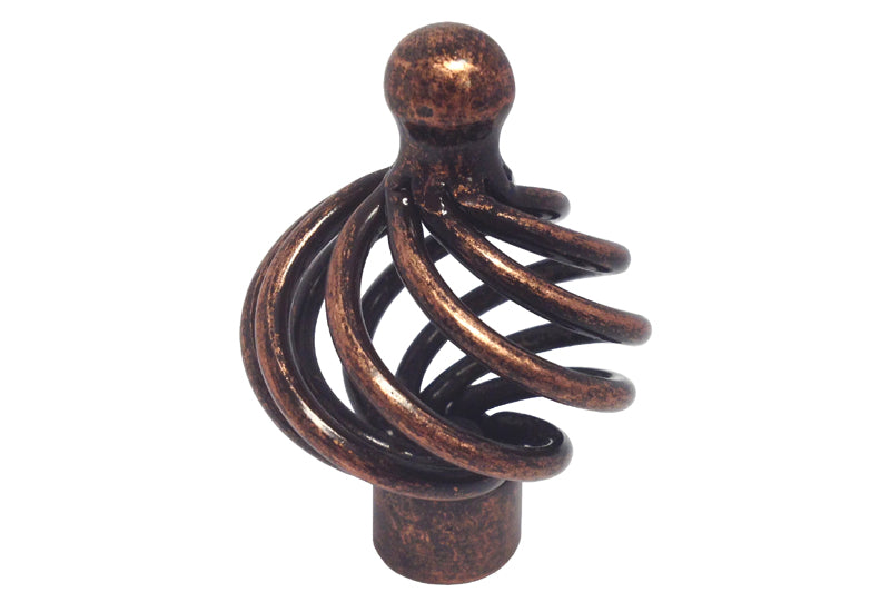 Antique Copper Machined Birdcage Cabinet Knob 1317-35