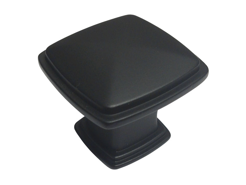 Black 1 1/4″ Kitchen Cabinet Square Knob 31mm