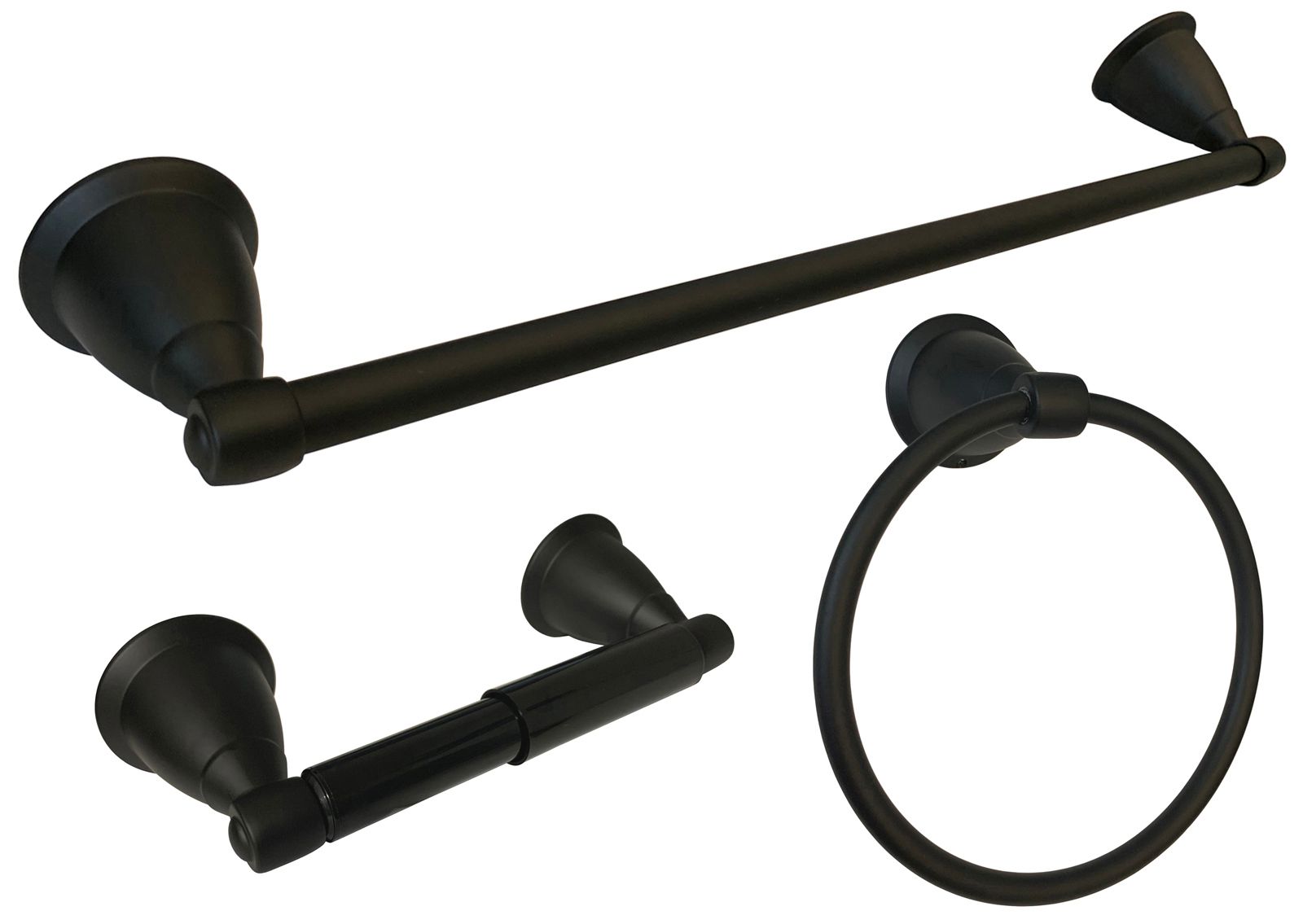 BA11 Series Black Finish 3PC with 18″ Towel Bar
