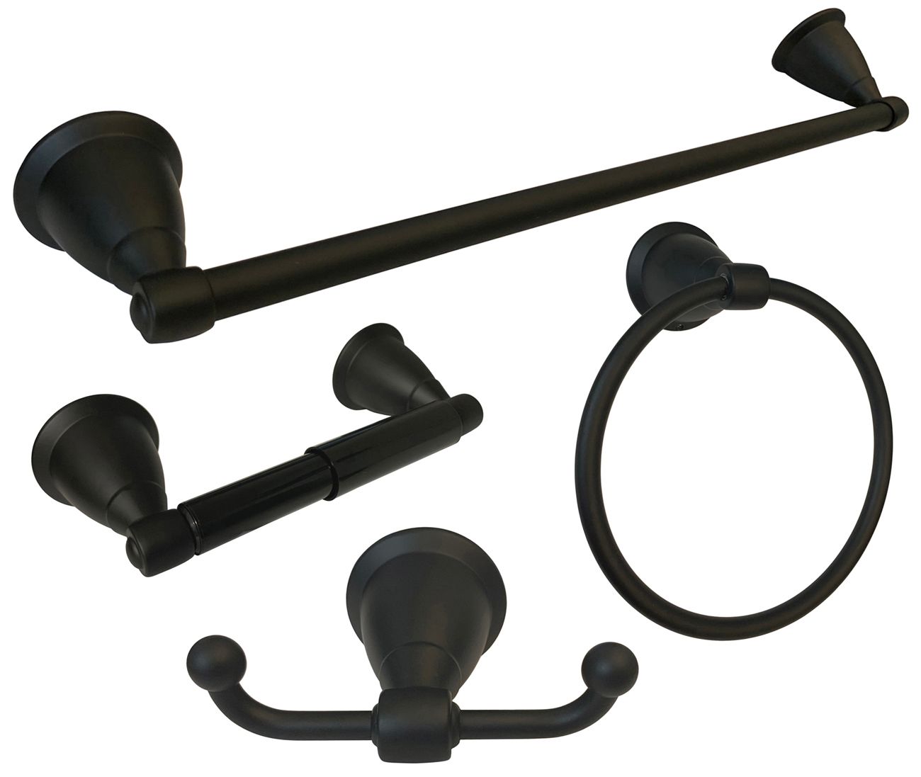 BA11 Series Black Finish 4PC with 24″ Towel Bar