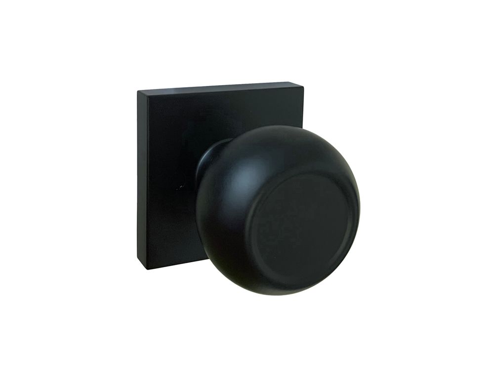 Black Finish Square Plate Dummy Round Knobs – Style: 5765-6085-NBL
