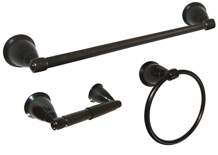BA11 Series Dark Oil Rubbed Bronze 3 PC with 18″ Towel Bar