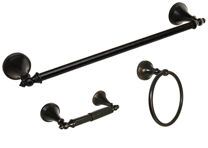 BA61 Series Dark Oil Rubbed Bronze 3 PC with 18″ Towel Bar