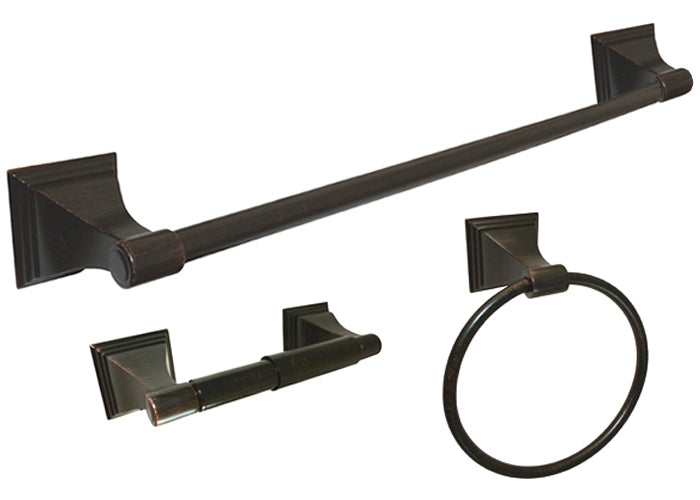 BA12 Series Dark Oil Rubbed Bronze 3PC with 24″ Towel Bar
