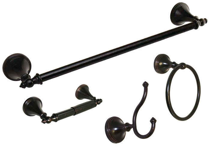 BA61 Series Dark Oil Rubbed Bronze 4 PC with 18″ Towel Bar