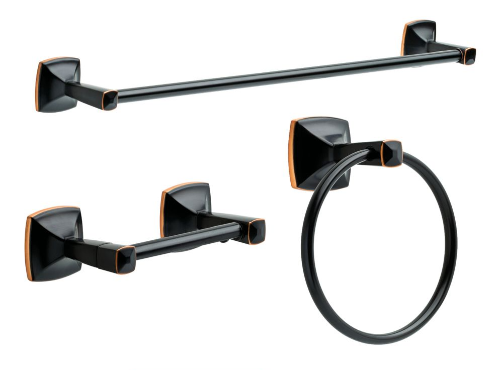 Delta Ely Collection Oil Rubbed Bronze 3 PC with 24″ Towel Bar
