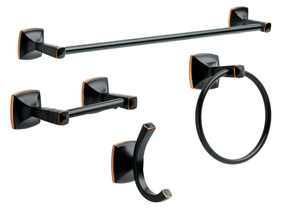 Delta Ely Collection Oil Rubbed Bronze 4 PC with 18″ Towel Bar
