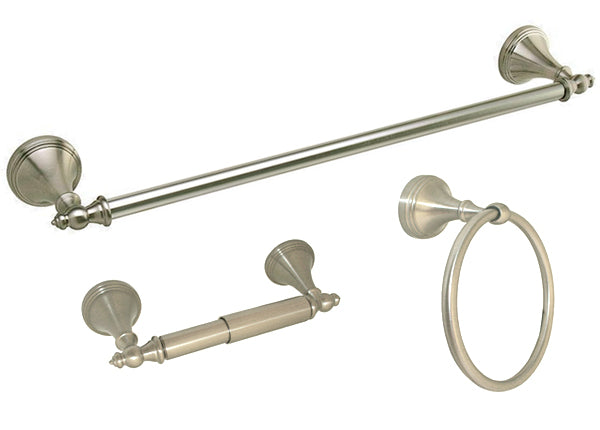 BA61 Series Satin Nickel 3-Piece Combo 24″ Towel Bar