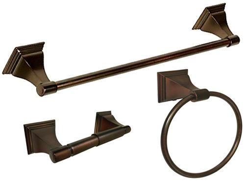 BA12 Series Oil Rubbed Bronze 3 PC with 18″ Towel Bar