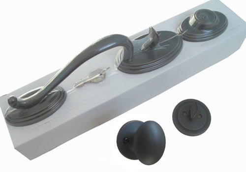 Oil Rubbed Bronze Handleset with Oval Knob – 6093