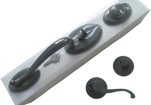 Oil Rubbed Bronze Thick Door Handleset with 835 Lever