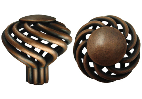 Antique Copper Birdcage 1 3/8″ (35mm) Cabinet Knob 1318-35