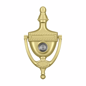 Deltana Victorian Rope Door Knocker-Viewer, Polished Brass, 3-7/8″